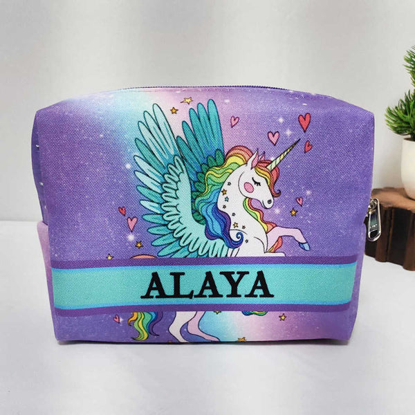 Personalised Unicorn Printed Kids Box Pouch